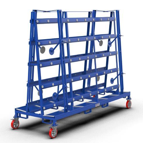 AUSAVINA OVERSIZED GLASS TRANSPORT CART -  AOGTC11879