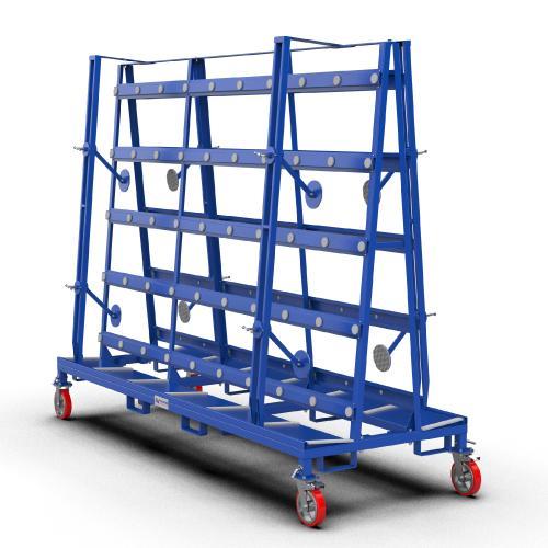 AUSAVINA OVERSIZED GLASS TRANSPORT CART -  AOGTC11879